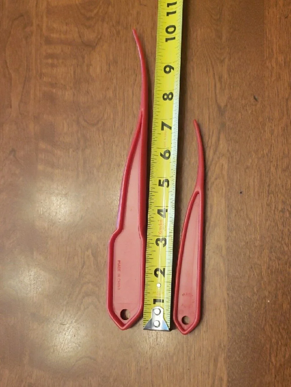 Vtg (2) Fairgrove Red Plastic Shrimp Deveiner, Cleaner, Pealer Tools